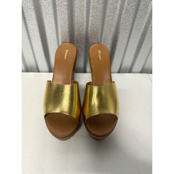 Dune London Gold and Brown Wedges Women’s 9.5 - Picture 5 of 10